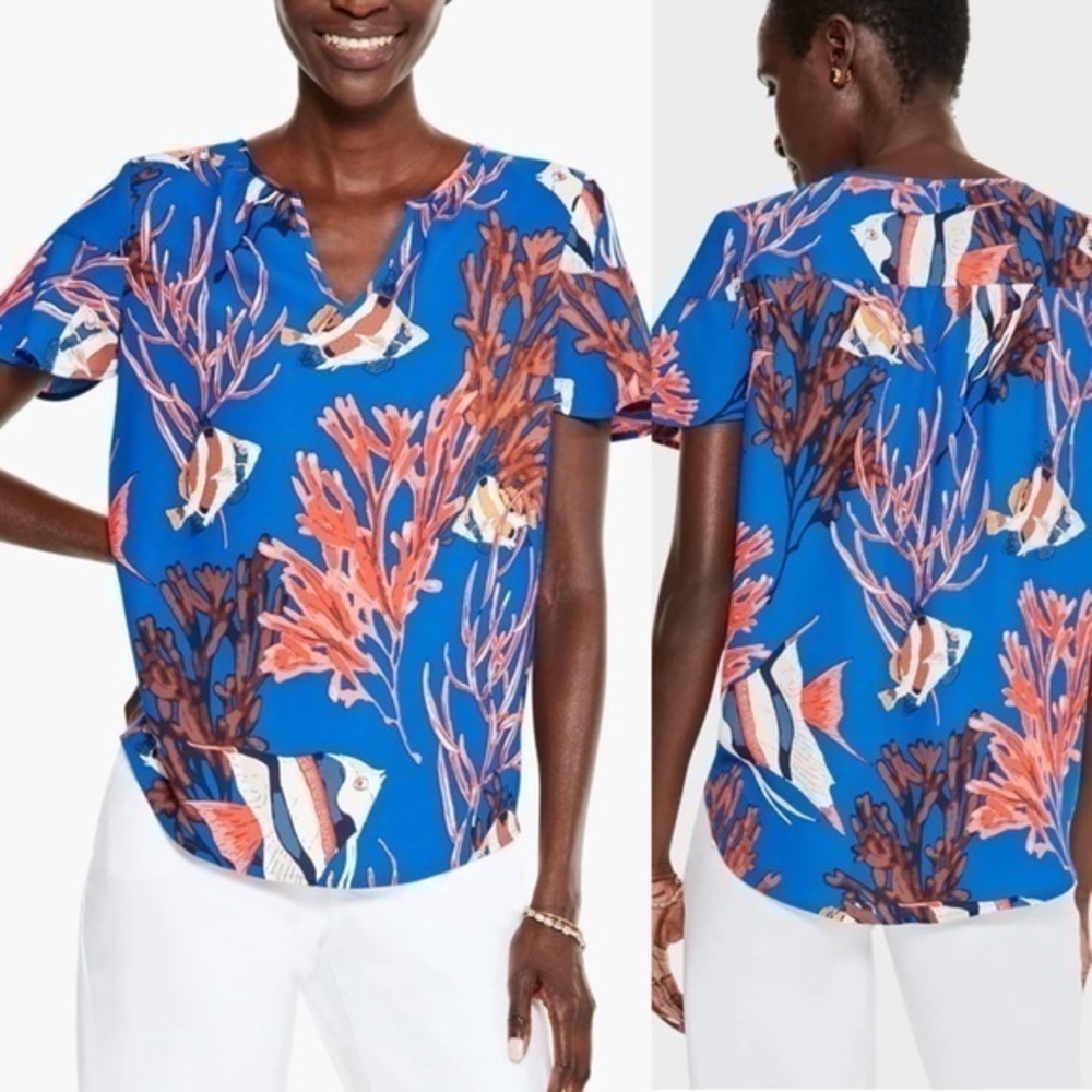 NWOT NIC+ZOE size small Angel reef tropical tee
